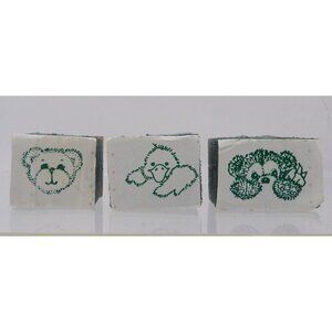 Animal Stamps (set of 3 )- 2 Bears & 1 Duck- unbranded foam mount
